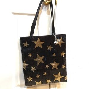 Sequin Black Gold Star Bag